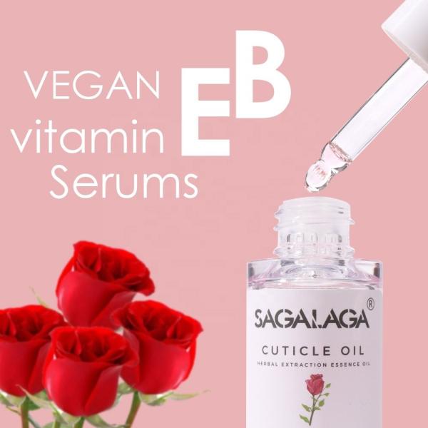 Nail Care Custom Logo Cuticle Oil 20ml Dropper Bottle with Organic Jojoba Oil Flower Scent and Vitamin E