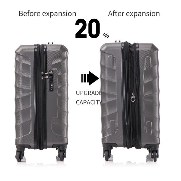 Flexible 3 Piece Luggage Set Hard Shell 45-105 Litres Capacity