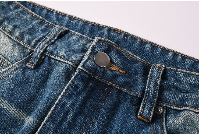 Lyocell Blend Lightweight Summer Denim Pants Elastic Waist Drawstring Denim Pants Wide