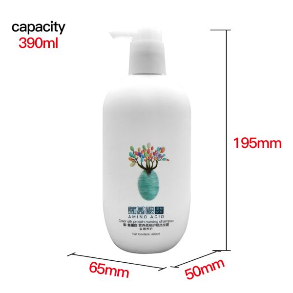 Hot Selling 400ml Eco Friendly Plastic HDPE Empty Shampoo Oval Shape Bottles Body Wash Shower Gel Lotion Bottle with Lotion Pump