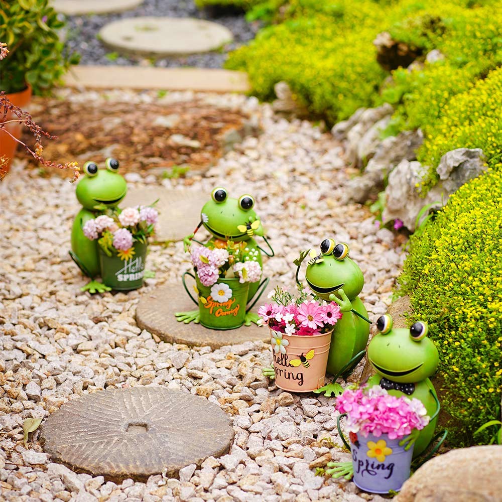 Лягушка металла ODM восхитительная орнаментируют/Figurines лягушки металла с ведром
