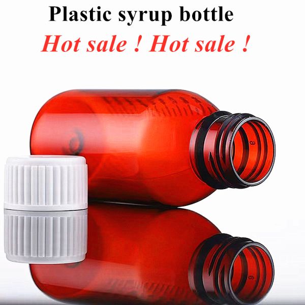 28mm Mouth Medical Syrup Bottles CRC Caps Liquid Prescription Bottles