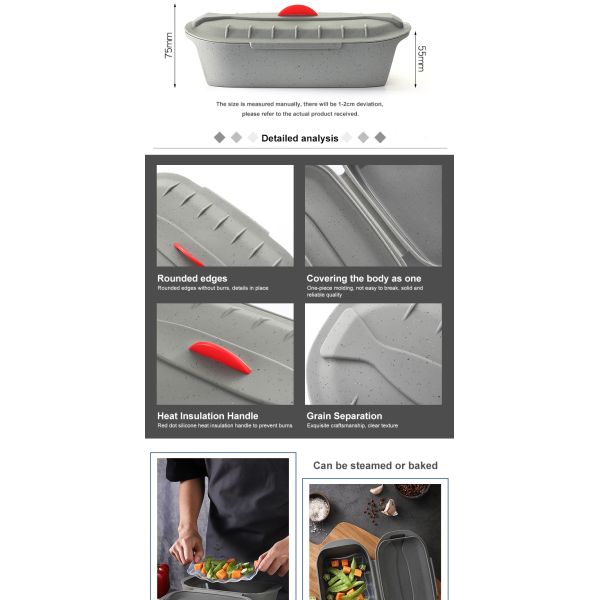 Heat Resistant steamer Box Baking Silicone Cooking Steamer for Microwave