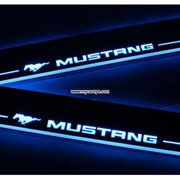 Ford Mustang car moving door floor lights LED door scuff plate light