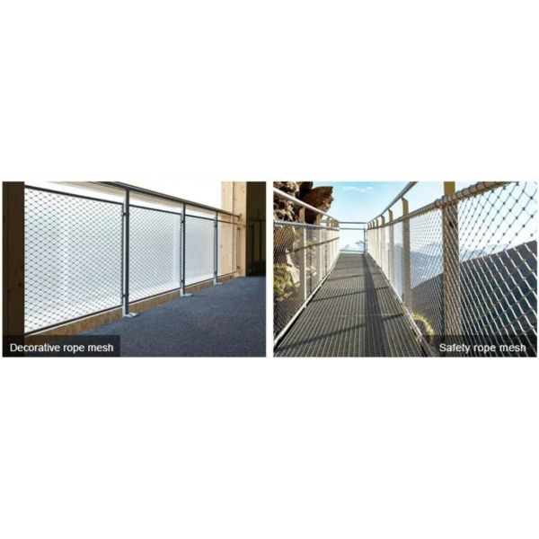 Metal Woven Black Oxide Wire Rope Mesh Flexible 304L 316L For Zoological Enclosures