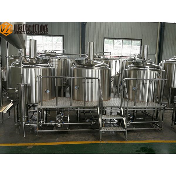 Three Vessels Brewhouse Equipment , 20HL Craft Brew House With Double Stage Cooling System