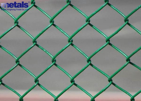 Galvanized PVC Coated Chain Link Mesh Fence 50x50mm Diamond Pattern