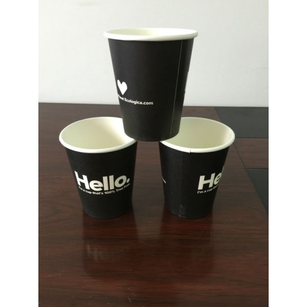 8OZ 300CC Takeaway Coffee Cups Full Black Flexo Printed , Insulated Coffee Cups