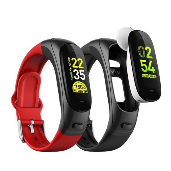 V08S SLIDER Heart Rate Smartwatch Blood Pressure Monitor Smart Watch With Earphone Earbuds Talk