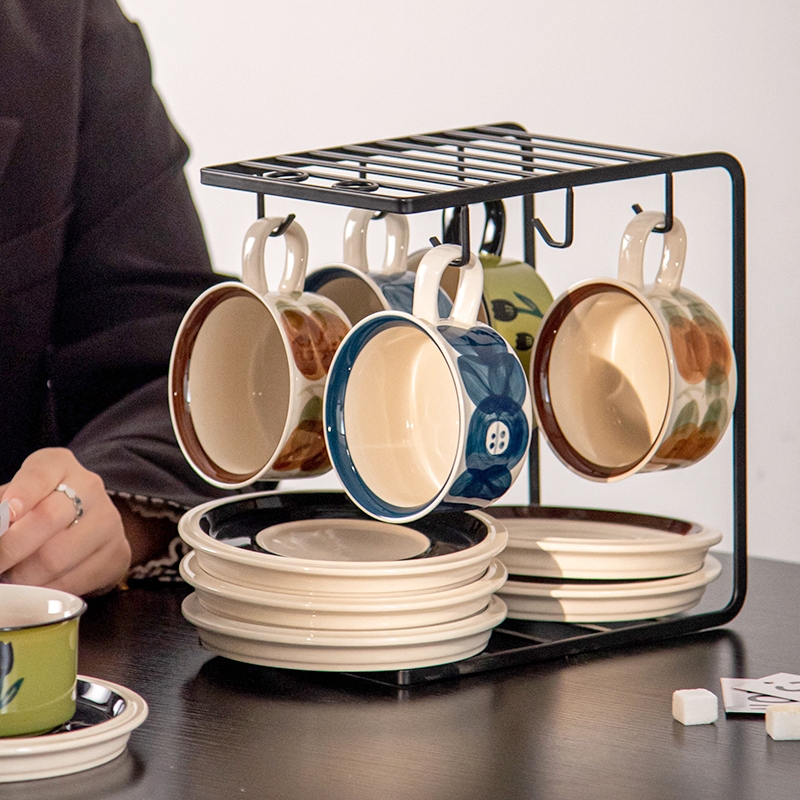 Ручно окрашенные фарфоровые чашки и тарелки с винтажным цветочным дизайном для деловых подарков