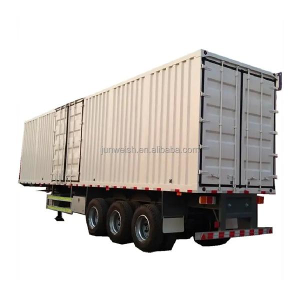 3 Axle 40ft Gooseneck Curtain Side Curtainsider Cargo Wing Open Box Van Box Truck Semi Trailer in HOWO