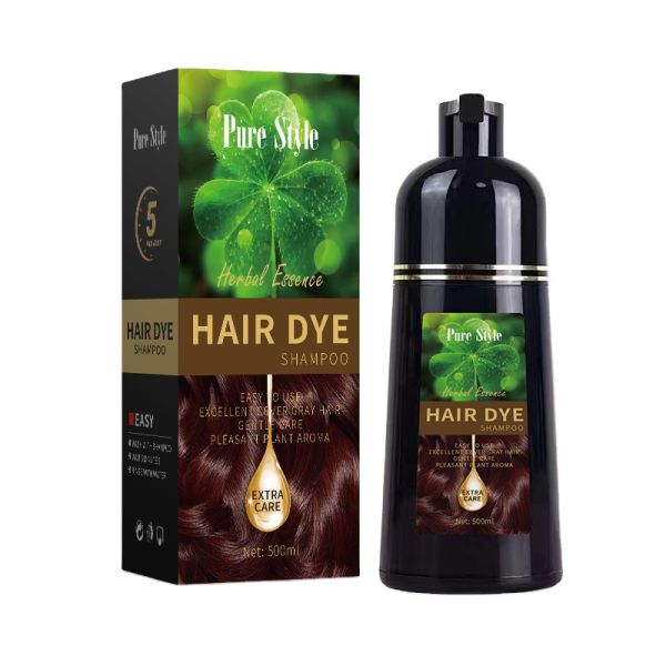 Shampoo Colorant Cheveux à Domicile 500ml pour Cheveux Blancs Gris Noir Olive