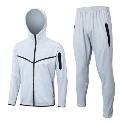 Cordão de Grey Football Training Tracksuit Long encapuçado