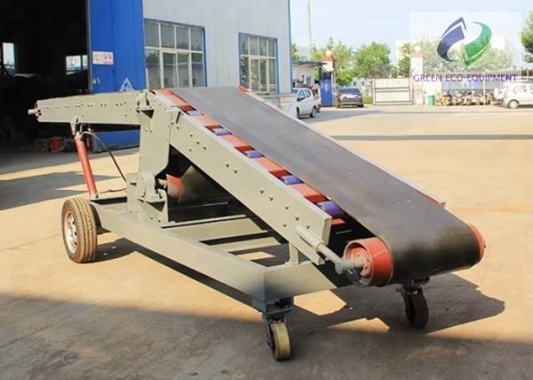 Single Wing Hydraulic Lifting Mobile Belt Conveyor , Truck Loading Belt Conveyor