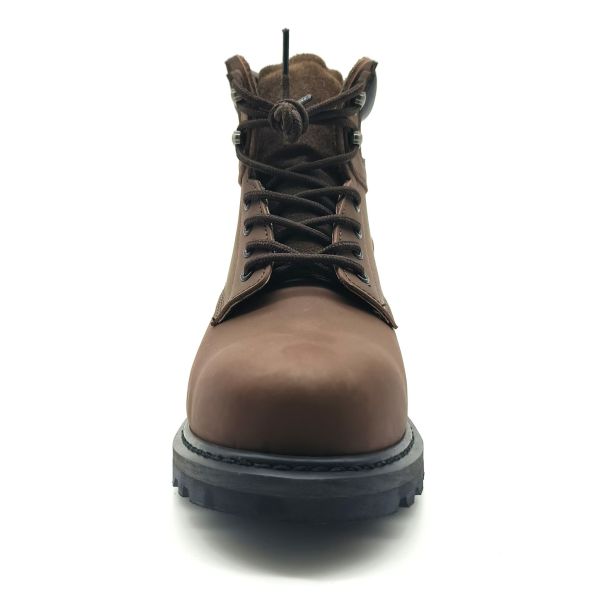 Botas marrones de cuero genuino Martin Botas medianas de Goodyear Welt Botas casuales