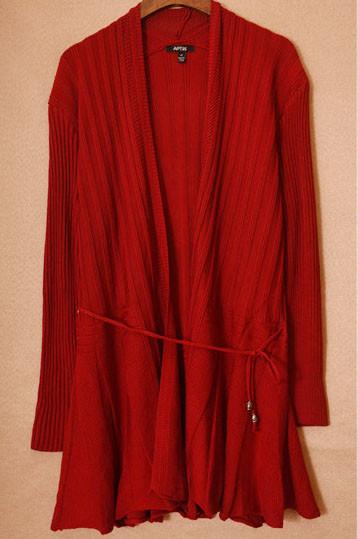 Ladies belted sweater cardigans