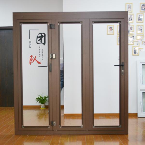 Double Glass Aluminum Folding Doors Windproof Weatherstripping Weatherproof Casement Windows And Doors