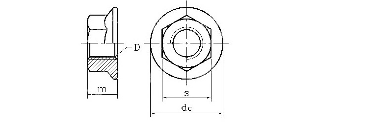 DIN6923 Hexagon Nut With Toothed Anti-skid Flange