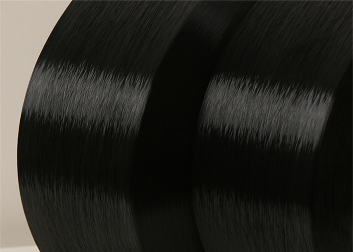 Raw Black 300D / 96F High Tenacity Polyester Filament Yarn , Polyester Dope Dyed Yarn