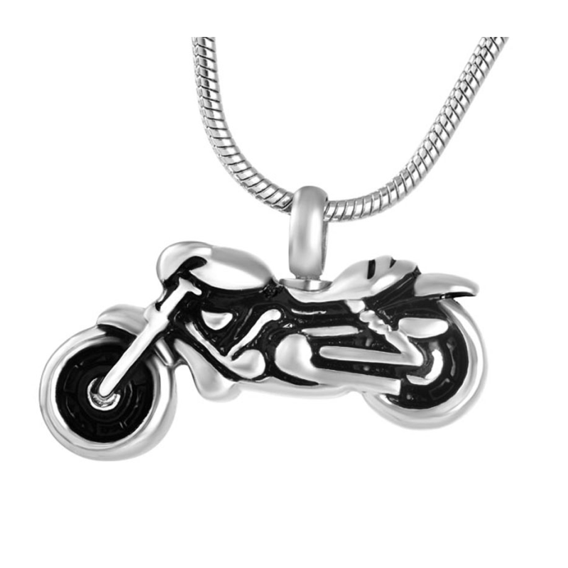 Unique 316L Stainless Steel Vintage Motorcycle Pendant Cremation Jewelry for Ashes