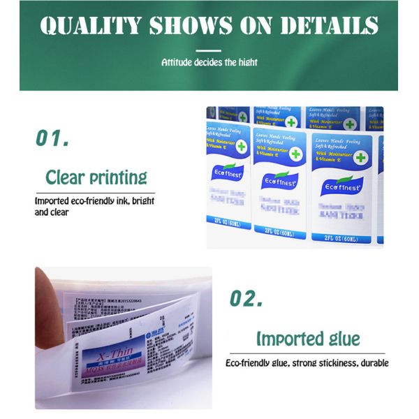 Perfume Bottle Packaging Sticker Labels Foil Vinyl Screenprinted Stickers Roll