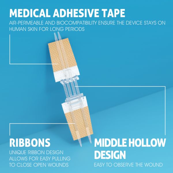 Dispositif de fermeture de plaie de bandages en tissu flexible 2 / 4 / 6PCS