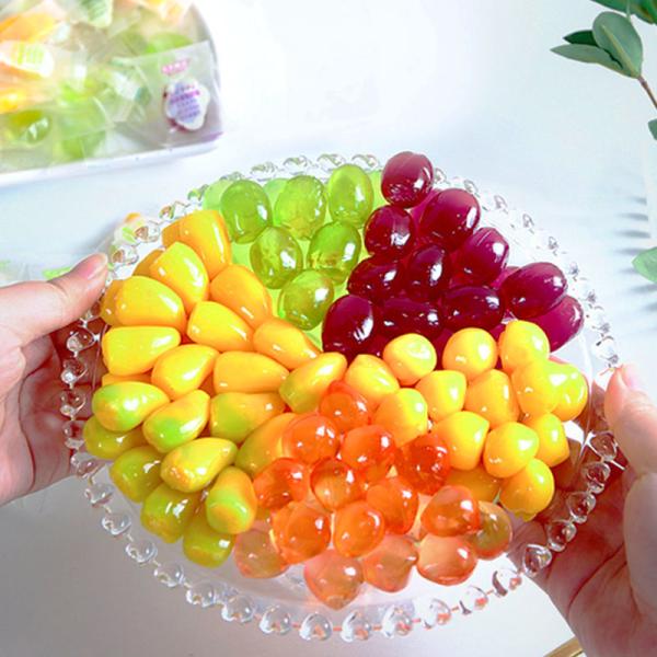 Flavored Peeled Soft Fruit Candy Sweets Centre Filled Bonbons