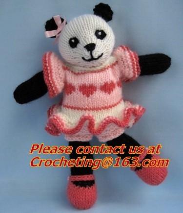 Custom kitted toys, knitting girl, 100% cotton yarn custom toys， Cheap custom plush toys
