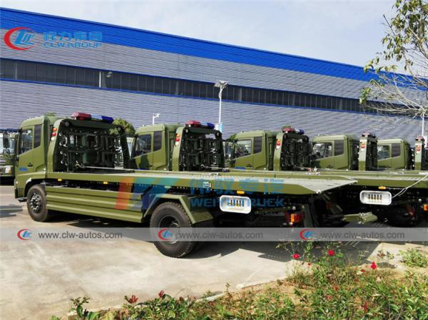 Forças armadas 8 Ton Dongfeng Kingrun Flatbed Wrecker Tow Truck