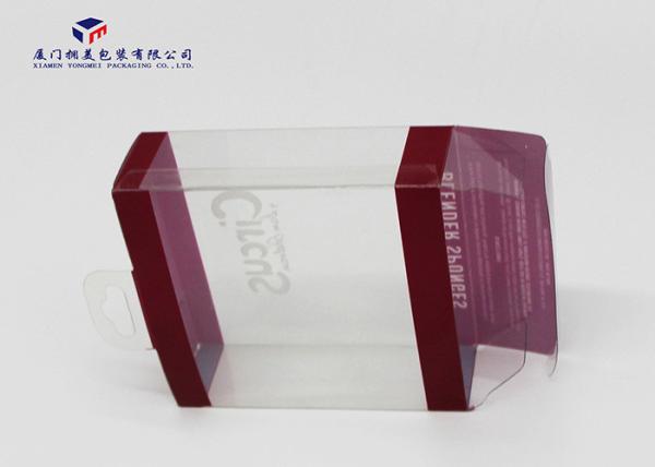 Clear Hard Plastic Box Offset Printing 0.3MM Thickness PET Plastic Box With Hang Hole