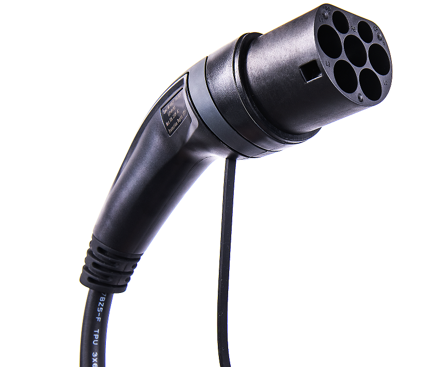 Type 1 To Type 2 IP67 Electric Car Charging Cable With SAE J1772 Spring Cable