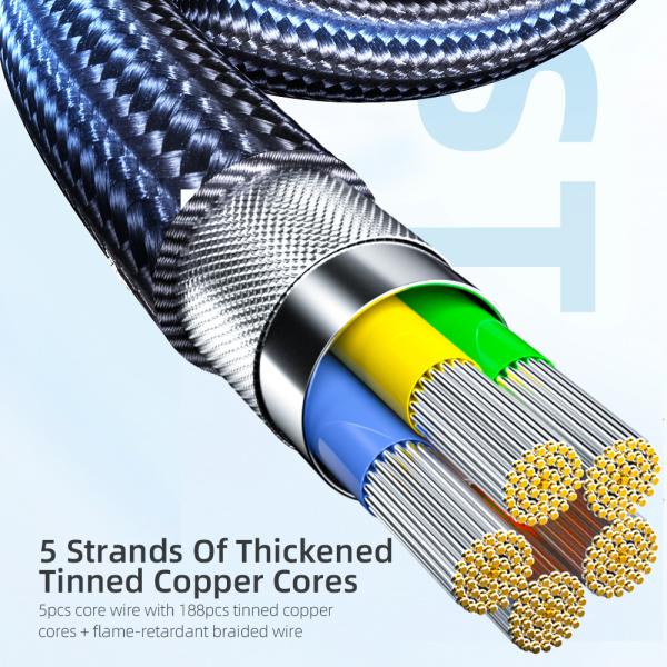 Essager 2021 Fast Charge T Shaped Type C USB Cable 5A 0.5M 1M 2M
