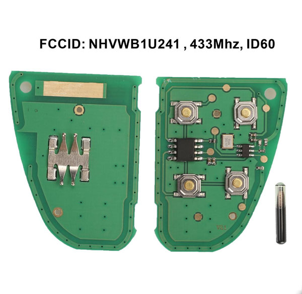 4 Buttons NHVWB1U241 ID60 Chip Car Key Fob Flip Remote Key 433Mhz