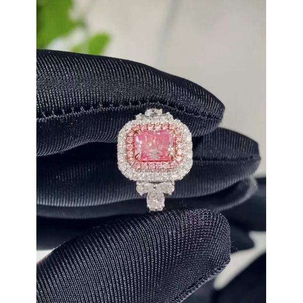 кольцо с бриллиантом 10 Mohs валика ювелирных изделий диаманта лаборатории 1ct розовое