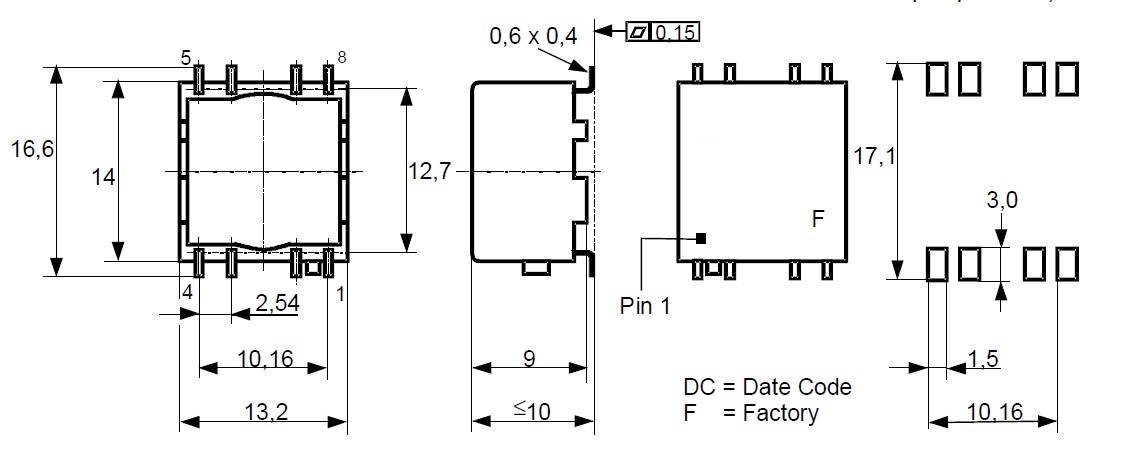Незаслоненные трансформаторы T60403-K5032-X104 аудио 3A & сигнала