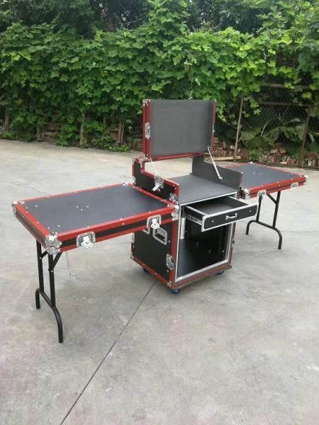 High Quality Red Aluminum Bar 12U Standard Road Rack Flight Case 35 * 35MM With 2 Stand And Mixter