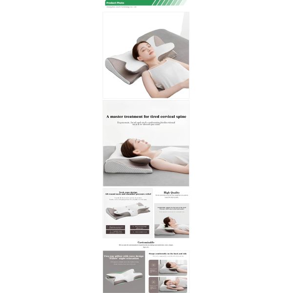 Memory Foam Butterfly Design Neck Protection Slow Rebound Pillow 100% Polyester 80