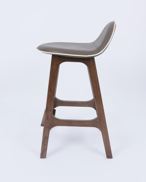 Solid Wood Barstool Luxury Vinyl For Dining Room Restaurant
