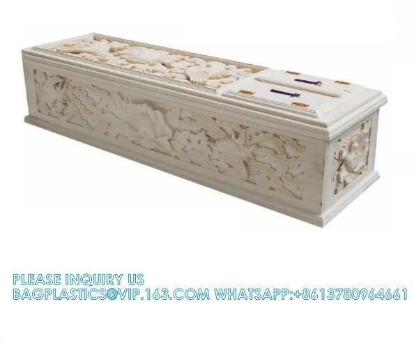 Japan Style Carving Funeral Coffin Solid Wood Coffin With Hand-Carving Good Quality Solid Wood Hand-caved Coffin