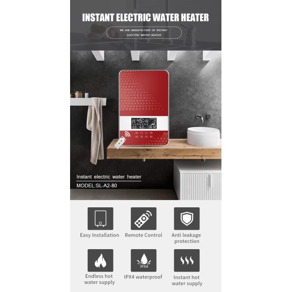 8KW Electric Instant Hot Water Heater For Showers Portable ROHS