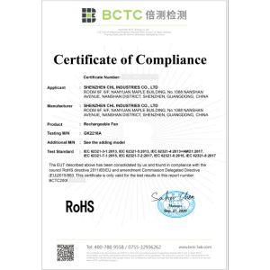 Shenzhen CHL Industries Co., Ltd. Certifications