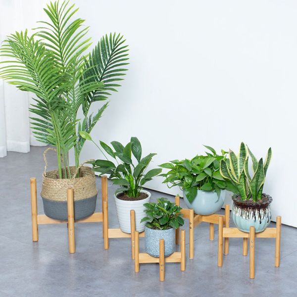 Flower/Green Plant Used Modern Design Bamboo Solid Acacia Wood Plant Pot Stand Holder