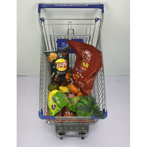 Немецкая вагонетка стиля 100L регулярная с голубыми пластиковыми частями оцинковывает и пудрит покрытие для удобного гастронома