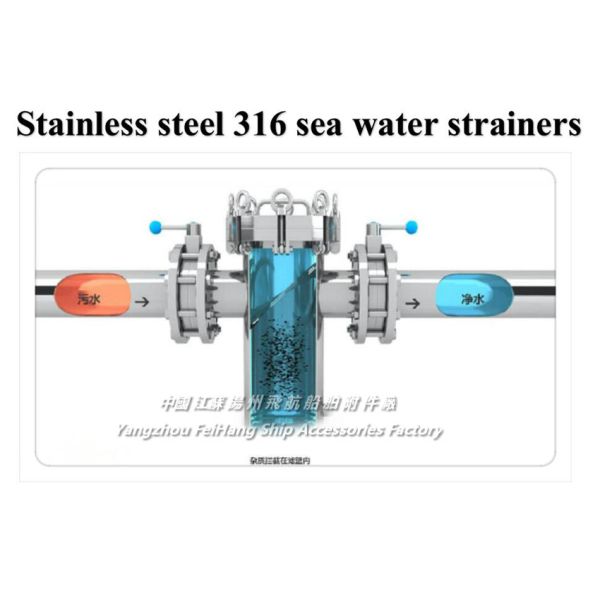 Marine Stainless steel pipeline seawater filter dn80pn1.6mpasrt50 mesh 316L/316LFF