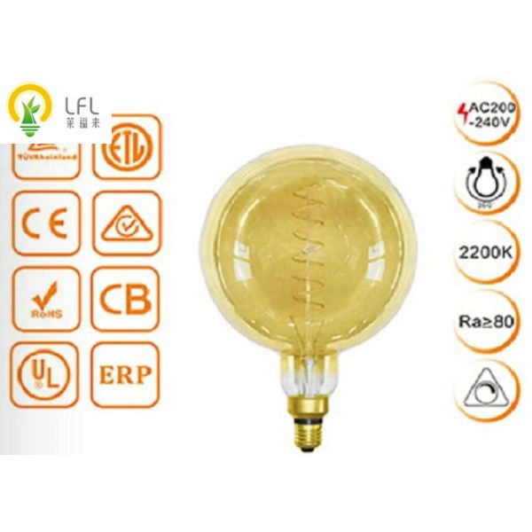 Причудливые электрические лампочки с винтажной спиральной нитью, золотые стеклянные декоративные электрические лампочки