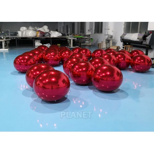 Шарик зеркала PVC шарика 60cm рождества декоративный красный раздувной