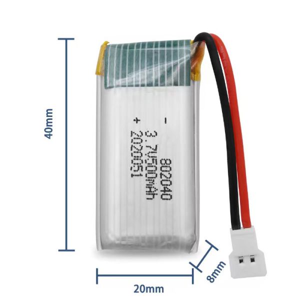 802040 3.7V 500mAh High Rate Lithium Battery for Drone Intelligent Robot Sweeper and Massager