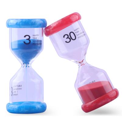 Pulso de disparo plástico colorido 2 do temporizador da areia 3 5 10 15 30 Min Kids Game Hourglass