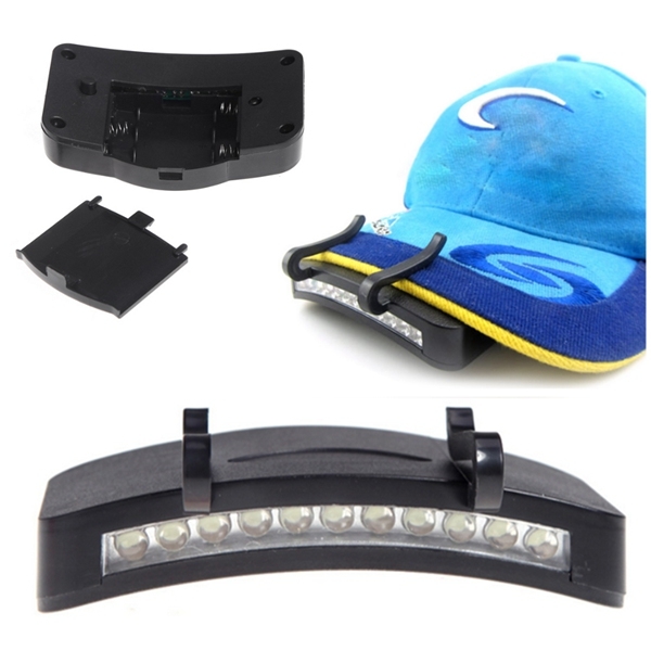 Clip On Outdoor Camping Lights , 132lm AAA Batteries 11 LED Hat Light