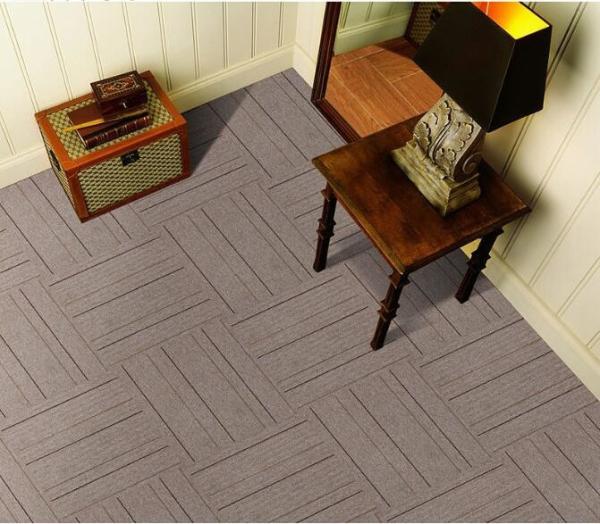 50*50cm Square Stripping Fireproof Commercial Floor Mat Office Building